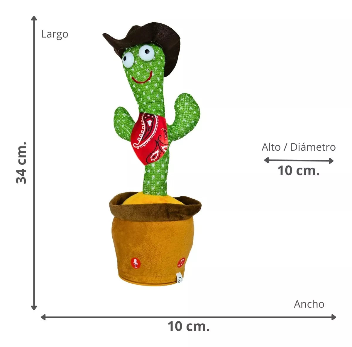 CactusFun™ - Cactus Bailarín Repetidor voz (Edición Cowboy)