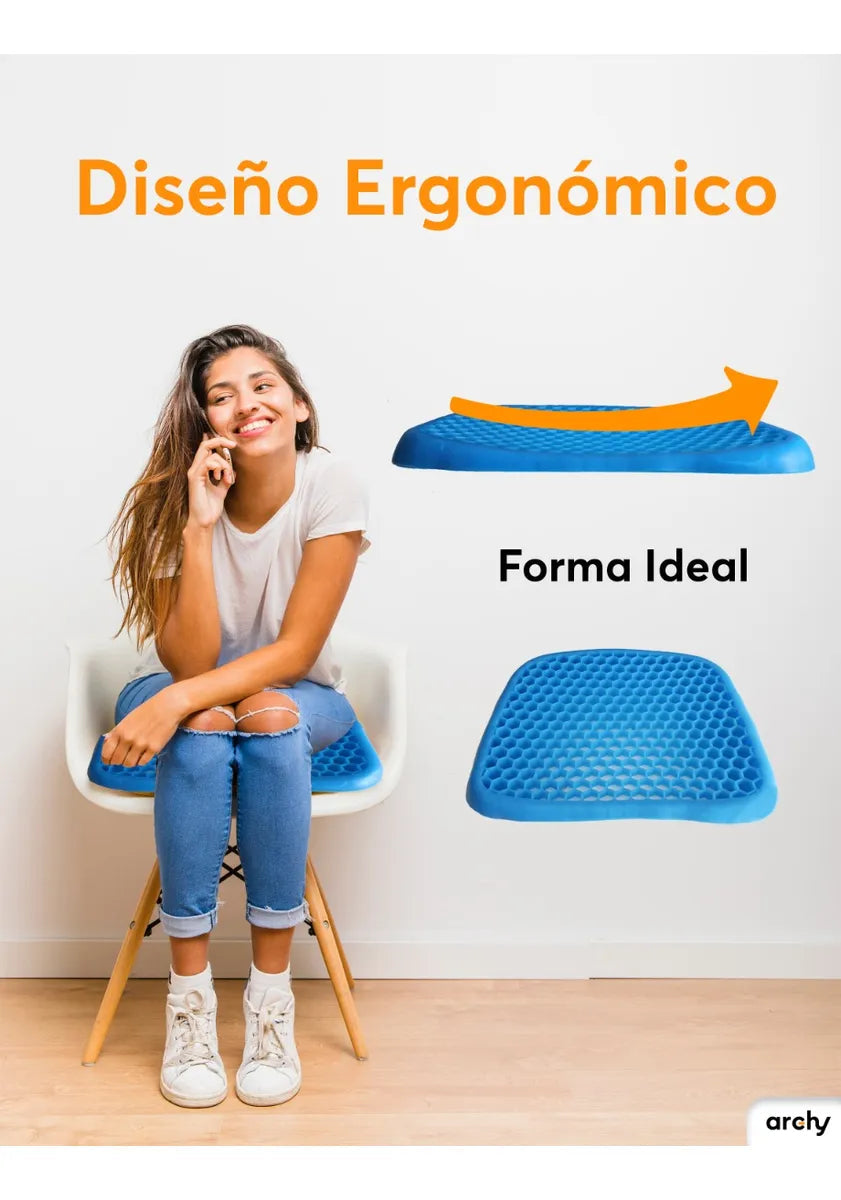 GelTherapy Pro™ - Apoyo diario para tu espalda al trabajar -  COJIN DE GEL FLEXIBLE