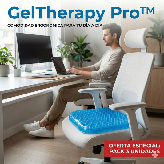 GelTherapy Pro™ - Apoyo diario para tu espalda al trabajar -  COJIN DE GEL FLEXIBLE
