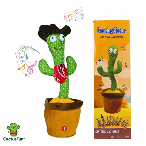 CactusFun™ - Cactus Bailarín Repetidor voz (Edición Cowboy)